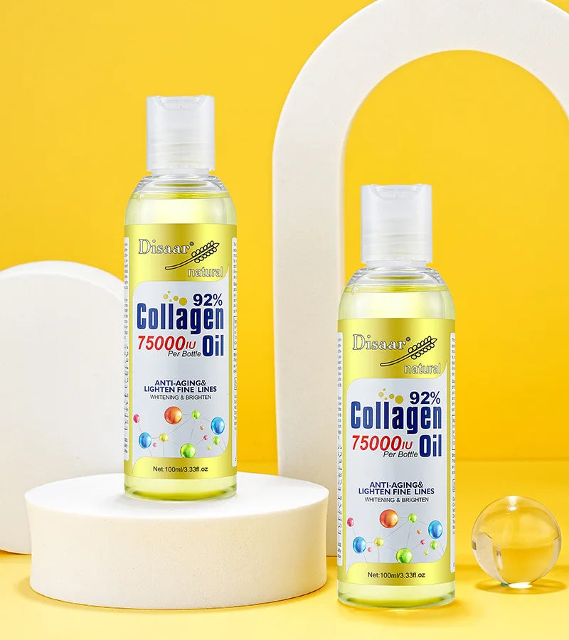 100ml 92% Collagen 75000IU Youthful Glow Oil Lighten Fine Lines Brighten Body Serum Dry Skin Hydrating Plumps, Lifts Massage Oil