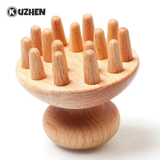 Wooden Massager Comb Portable Hand-Held Cellulite Reduction Relieve Tense Muscles Head Scalp Massage Tool 1pc Wood Massage Brush