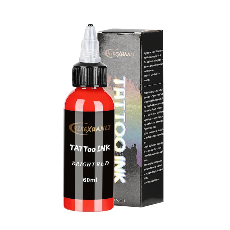 60ml red/black Tattoo Ink Pigment with box Body Art Tattoo Kits Professional Beauty Paints Makeup Tattoo Supplies Semi-permanent Viralgem Store