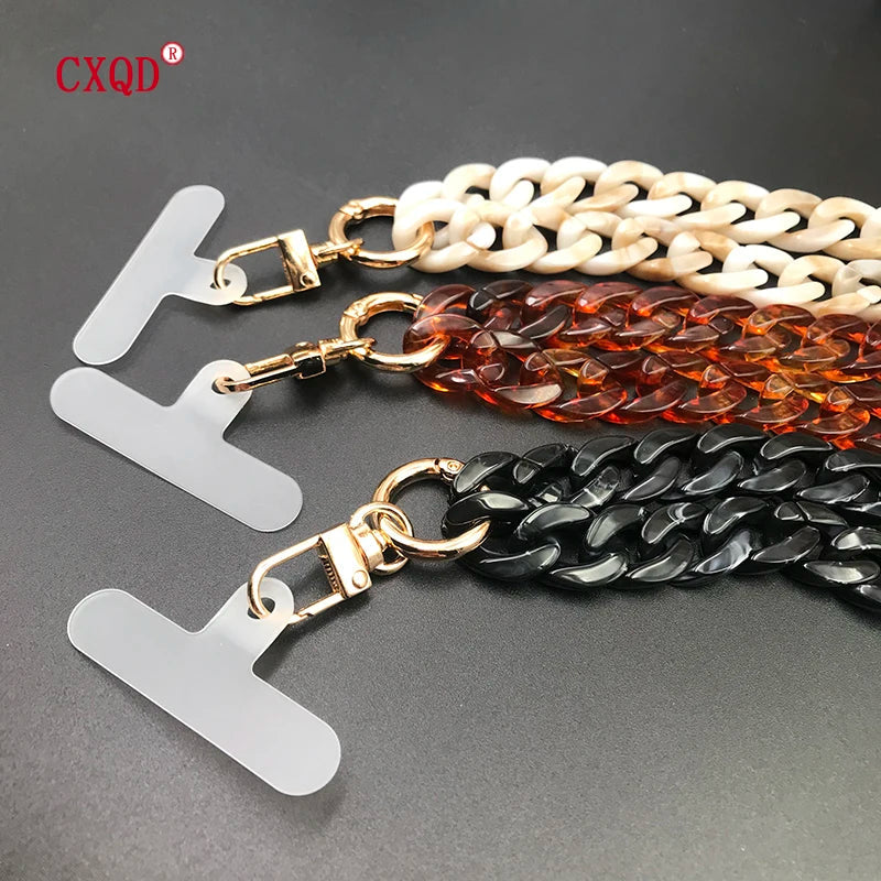 120cm Bevel Design Anti-lost Phone Lanyard Rope Neck Strap Colorful Portable Acrylic Cell Phone Chain Accessories Gifts Outdoor Viralgem Store