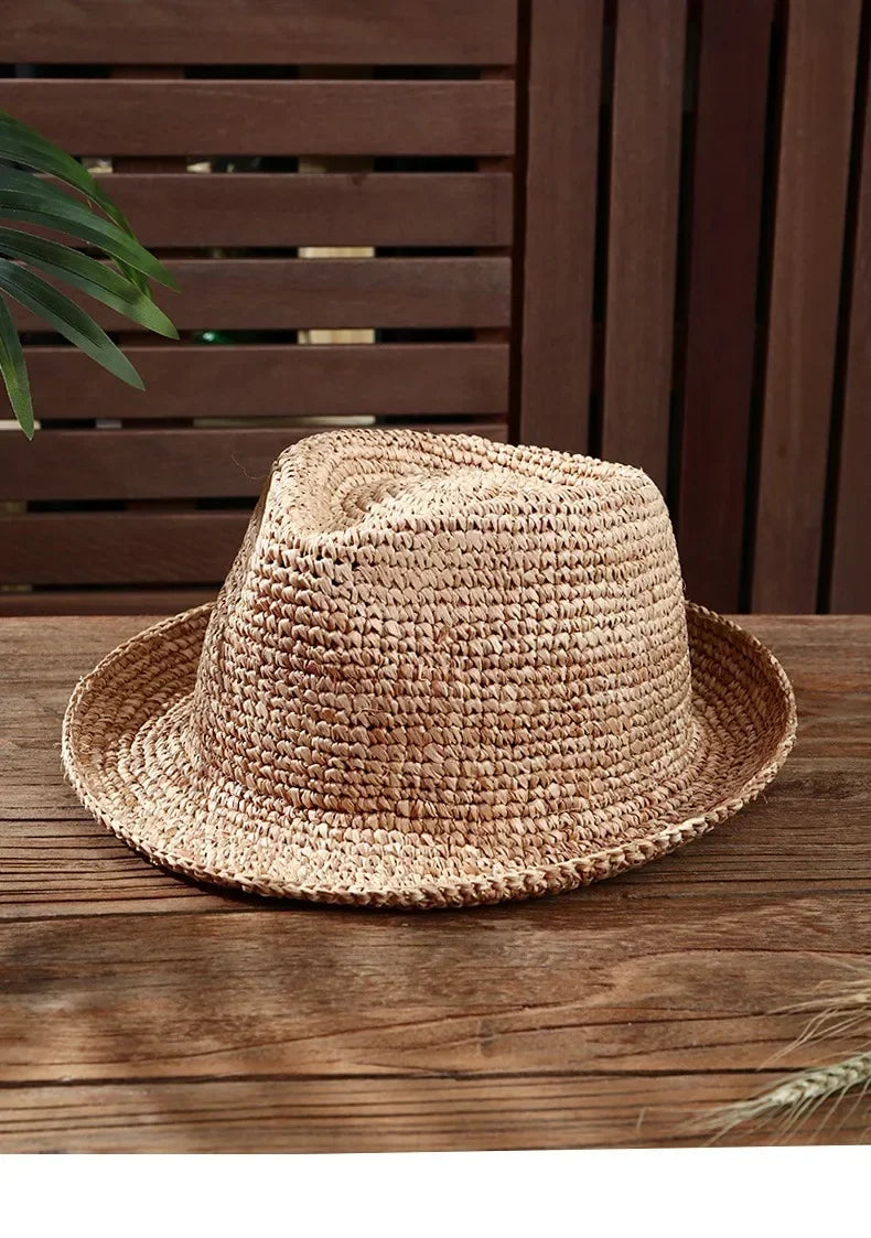 XL Large Size 61cm Panama Straw Hat for Woman and Man Foldable Straw Woven Sun Hat UPF 50+ Uv Sun Protection Shading Summer  Hat