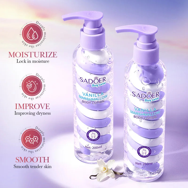 Vanilla Body Lotion 200ml Moisturizing And Nourishing for Autumn And Winter Cotton Candy Scented Body Milk Viralgem Store