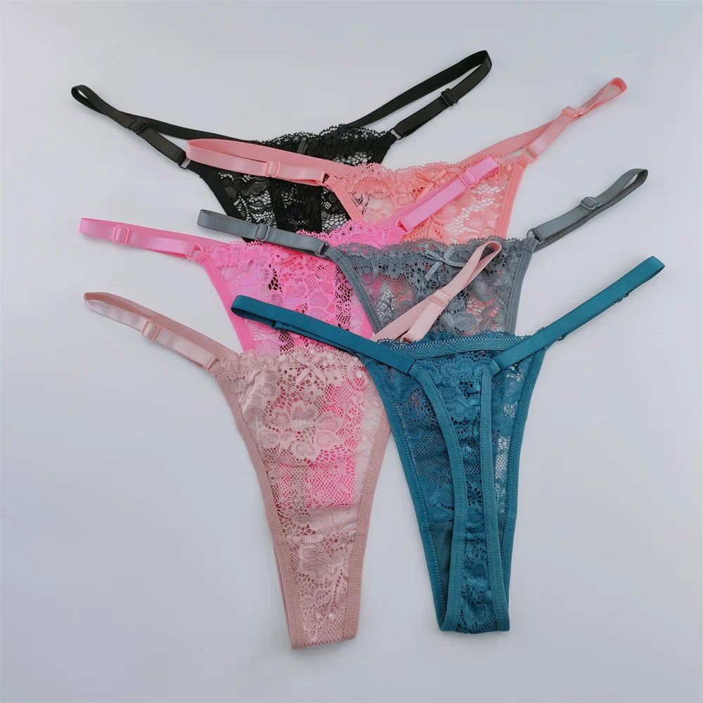 3Pcs/Set New Lace G-string Women's Sexy Underwear Low Waist Breathable Briefs Ladies Intimates Soft Thong Lingerie Fast Shipping