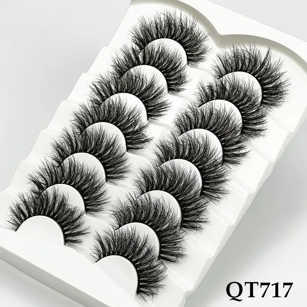 5/7/8 pairs 3D mink Lashes ,soft fluffy natural false eyelashes，individual eyelash extension, makeup tools lashes wholesale