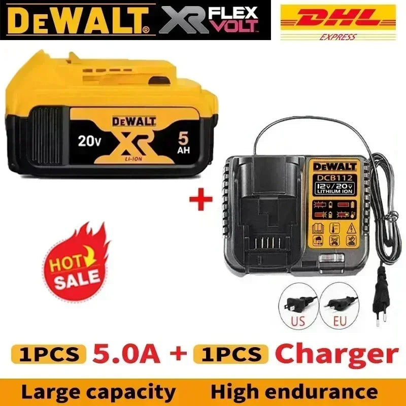 100% Original DEWALT 🔋 20V/60V MAX XR Rechargeable Tool Battery 6Ah/9Ah Compatible with DCB200 Series for Dewalt Tools 👍 Viralgem Store