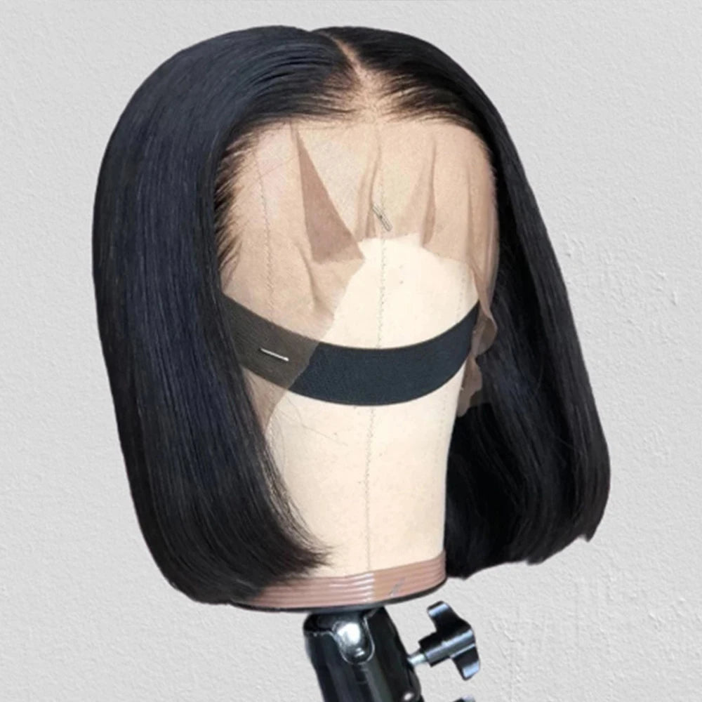 Straight bob Wig 100% Human Hair Wigs 8inch Glueless Transparent Lace Frontal Wig 13x4 Lace Frontal Short Bob Wig of Wowen Viralgem Store