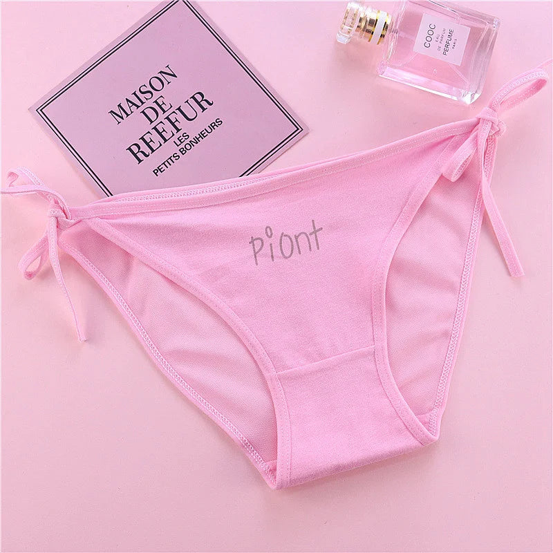 SP&CITY Young Girls Student Cute Underwear Women Japan Lace Up Cotton Panties Funny Hollow Out Seamless Briefs Female Lingerie