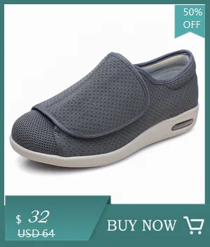 Summer Comfortable Diabetes Shoes Fat Thumb Instep Height Foot Code Middle-Aged Elderly Sandals Puffy Adjustable Slippers