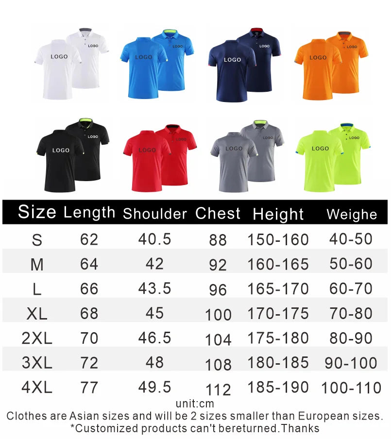 2023 Quick-drying Sports Polo Shirt Custom Design Company Brand Logo/Print Embroidery Breathable Lapel Short Sleeve Tops S-4XL
