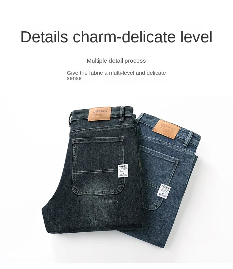 2025 New Y2K  Autumn and Winter Baggy  Jeans Men's Autumn and Winter Loose Straight Wide-leg Business Trousers Mens Clothing Viralgem Store