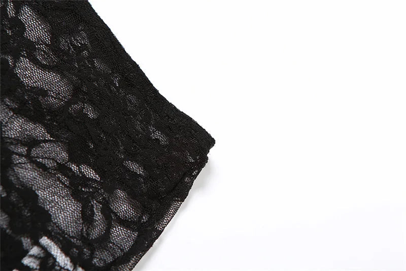 Women 3 Piece Sets Trim Sheer Lace  Solid Strapless Tupe Top Hot Skinny Pantyhose Pants Baddie Club Outfit Lingerie Suit Viralgem Store