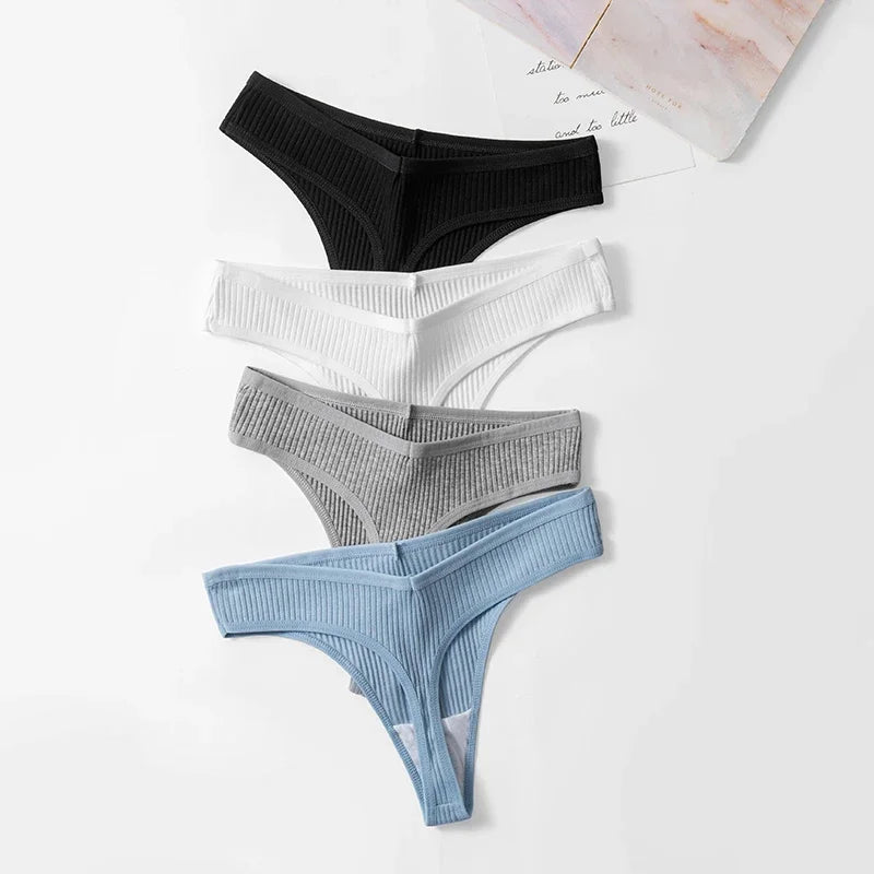 Yiailing Women's Panties Cotton Striped Underwear Sexy Sports Thongs Lingerie Soft Comfortable G-Strings Hot T-Backs