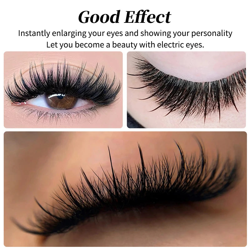 winky beauty 12Rows A/M Shape Spikes Lashes Individual Wispy Premade Fans Eyelash Extension Self-Grafting Makeup False Eyelashes Viralgem Store