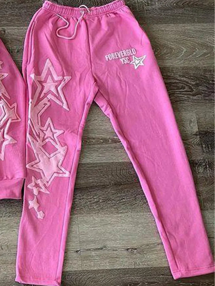 Y2K Streetwear Hoodie Sweatshirt Funny Star Letter Graphic Hoodie Harajuku Anime Hooded Pullover Hip Hop Hipster Suit Women Men