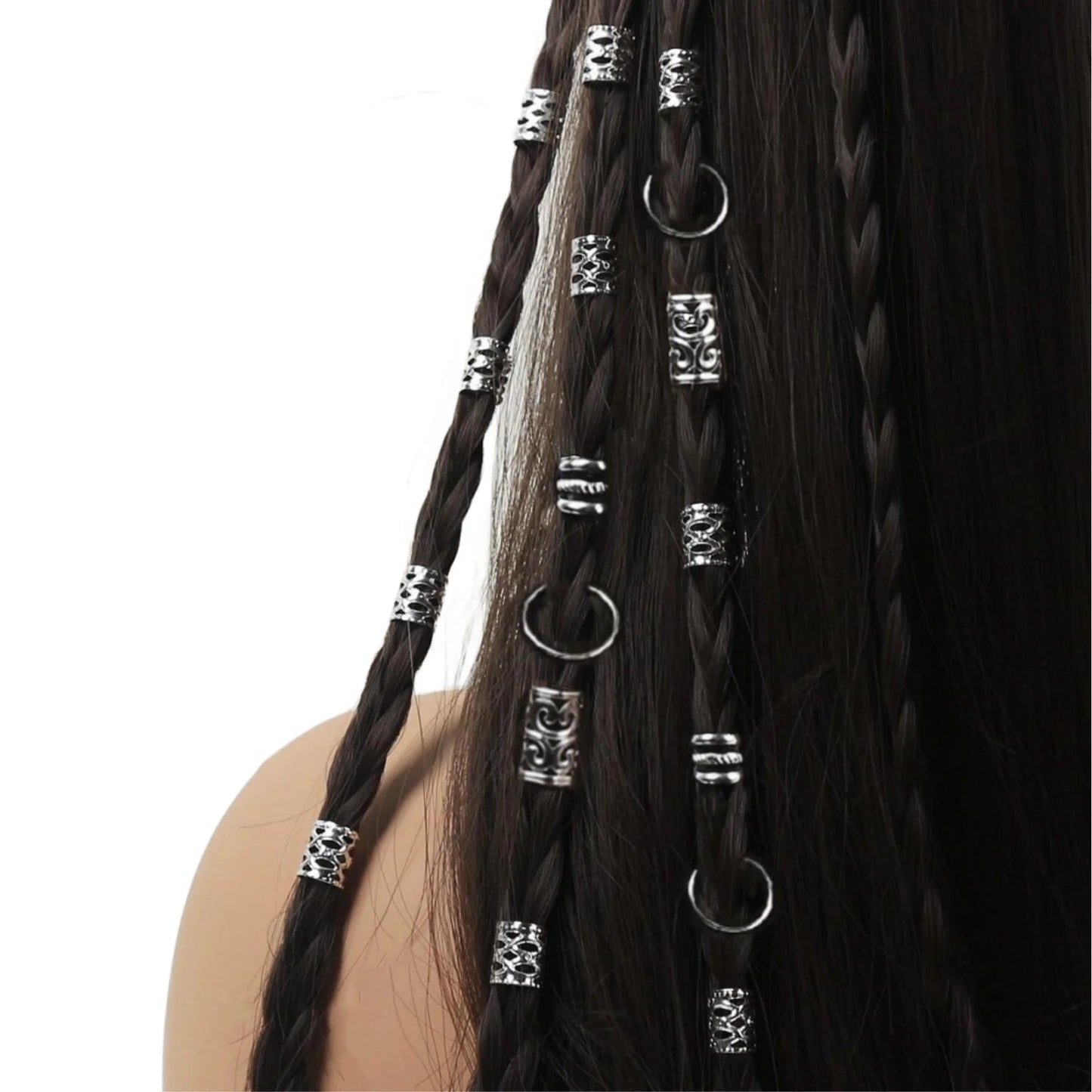 80PCS/Set Vintage Hollow Hair Rings Alloy Hair Cuff Hair Pins Loops Hair Accessories Loc Hair Jewelry for Braids Viralgem Store