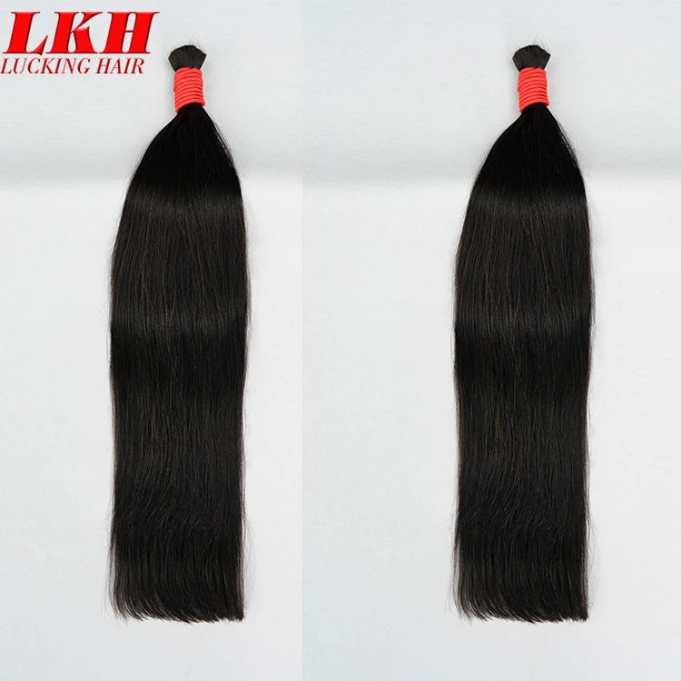 Virgin Remy Black Straight Raw Indian Vietnamese Russian Bulk Human Hair Bundles For Braiding 100%  Human Hair Bulk Extensions
