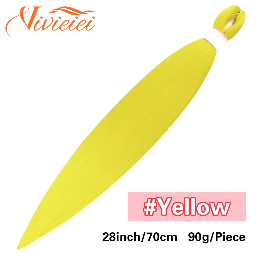 Synthetic Jumbo Braids Hair Extensions 28 Inch Braiding Hair Pre Stretched Orange Green White Blue Red Pink Purple Braids Viralgem Store