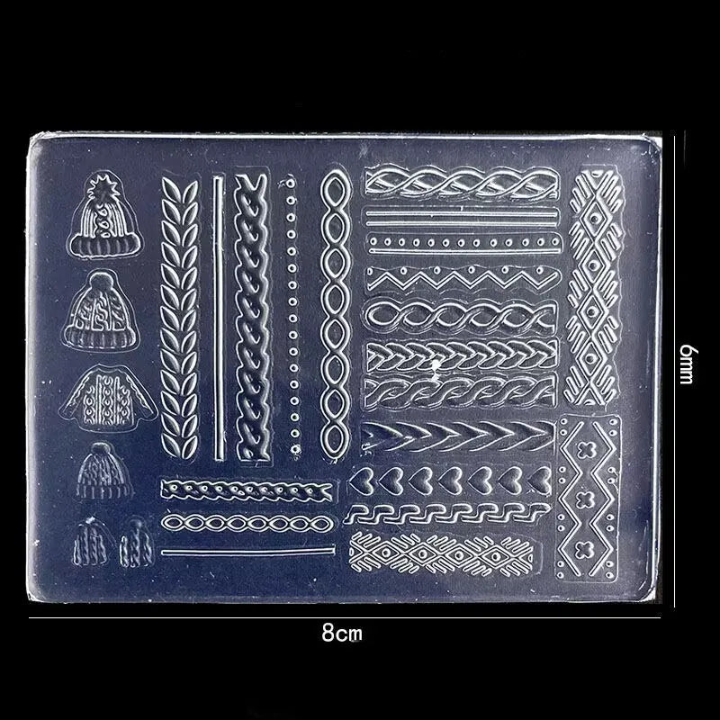 1pc Sweater Knitting Lace 3D Acrylic Mold Nail Art Decoration Nails DIY Design Silicone  Nail Art Template Nail  Mold