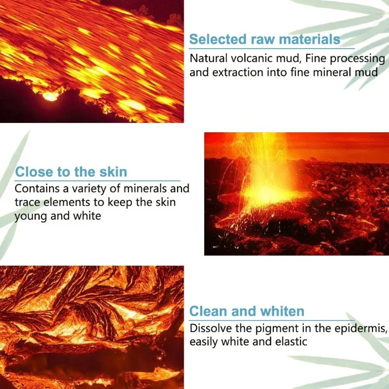 Volcanic Mud Whitening Body Wash Deep Sea Mud Dirt Removal Exfoliating Deep Cleaning and Brightening Skin Whitening Miracle