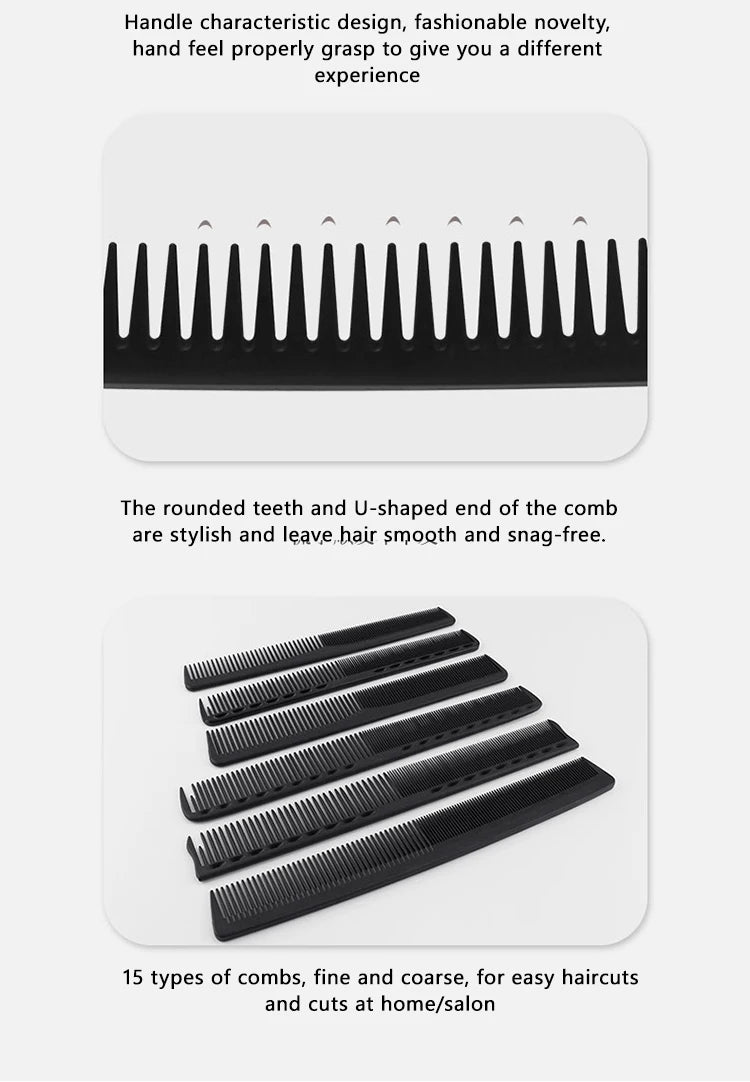 14 Size Hair Comb Anti-static Straight Hair Combs Brushes Salon Hairdressing Hair Combs Hair Styling Tools Barber Accessories