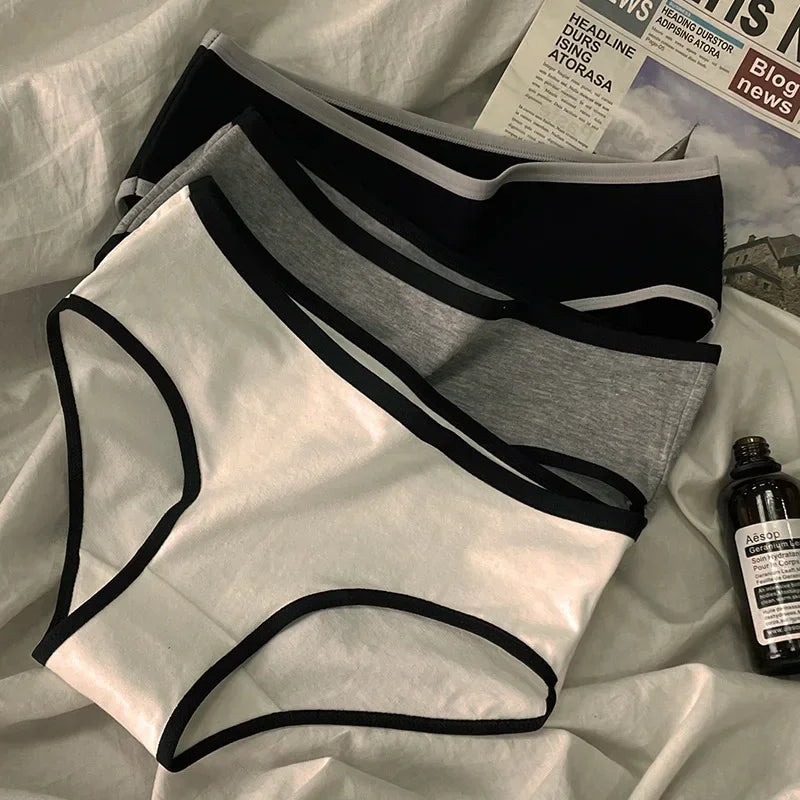 Women Panties Mid-Waist Cotton Solid Simple Sports Underwear Girls'S Briefs Comfortable Breathable Female's Lingerie Viralgem Store