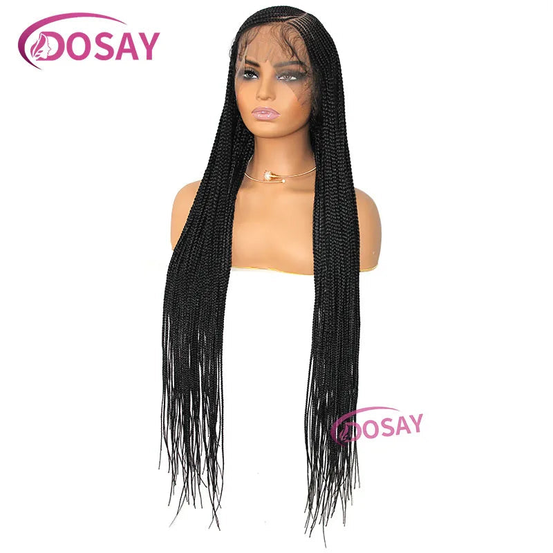 36" Synthetic Full Lace Front Wig Cornrow Braided Wigs for Black Woman Crochet Dreads Box Braided Lace Wig Faux Locs Braids Wigs Viralgem Store