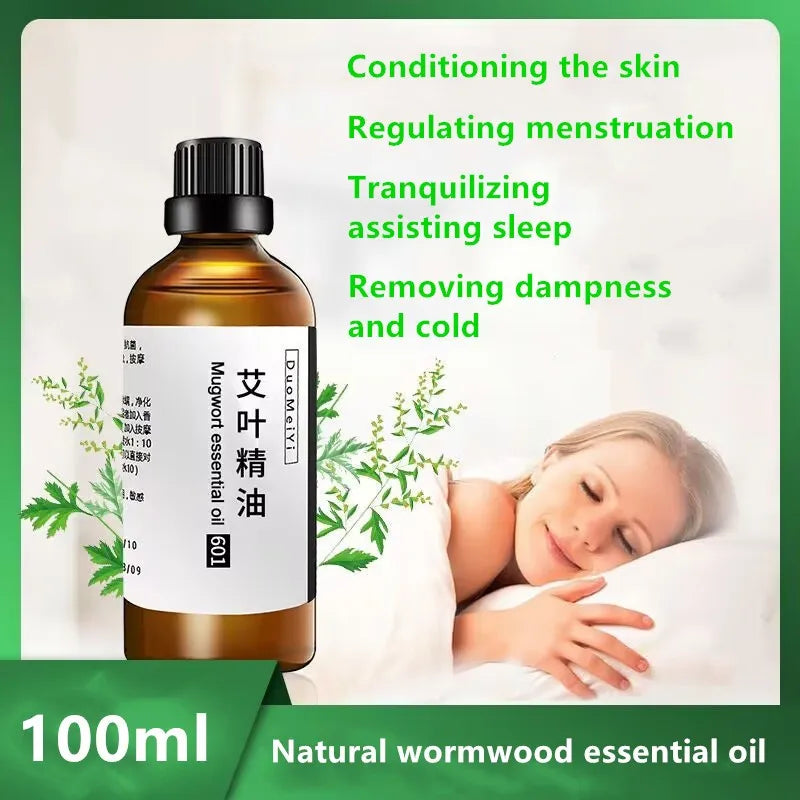 100ml/bottle Top Wormwood Natural Mugwort Essential Oil For Beauty Material Meditation Dispel Insects Incense Homemade Perfume Viralgem Store