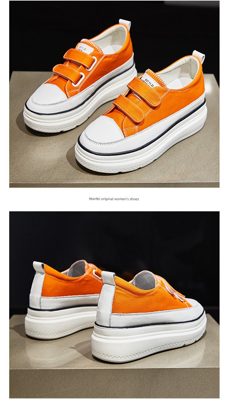 White Shoes Thick Sole Elevator Wild Best Selling Canvas Shoes