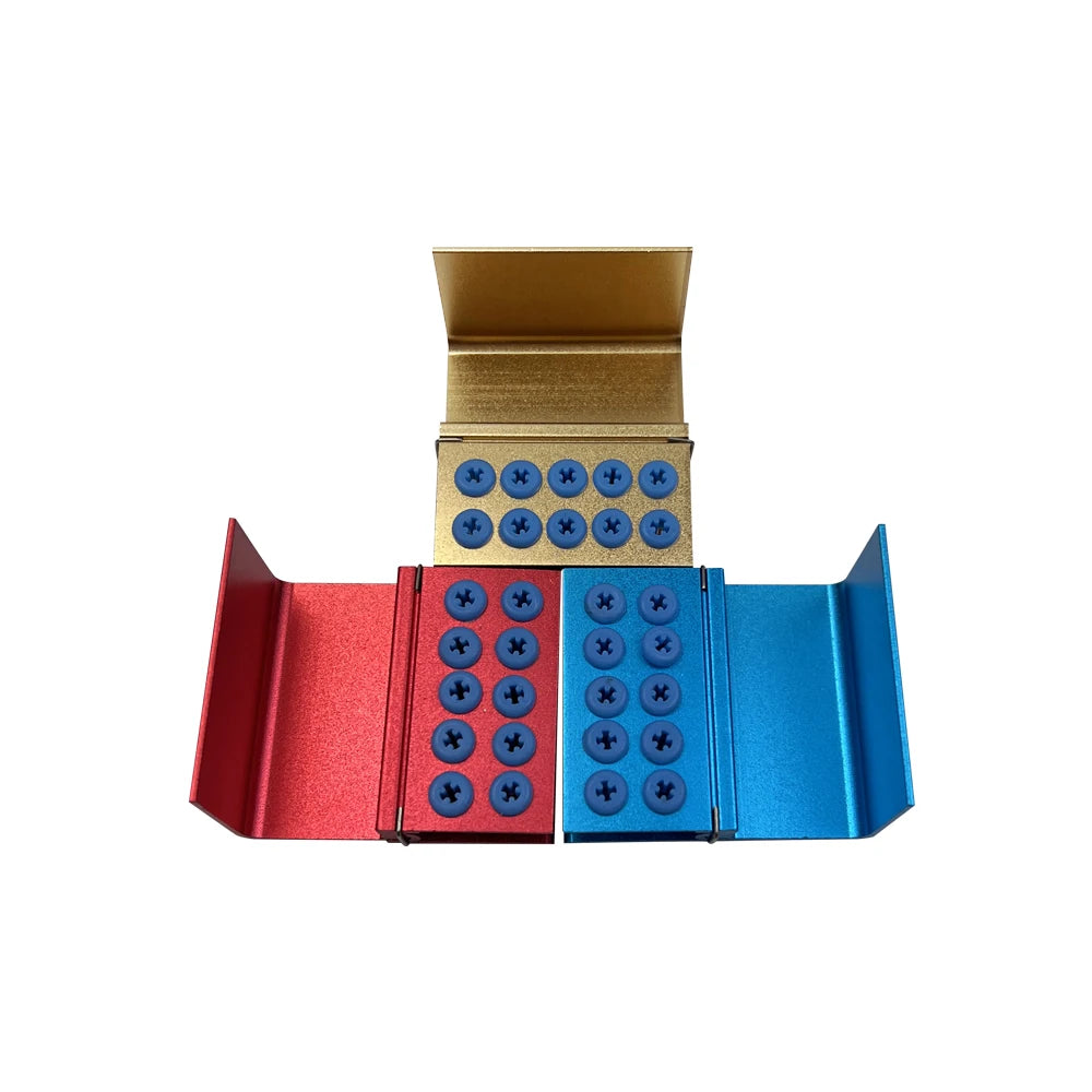 10 Holes Dental Burs Holder Block Case For High Speed Burs& Low Speed Burs Autoclave Sterilizer Burs Organizer Case