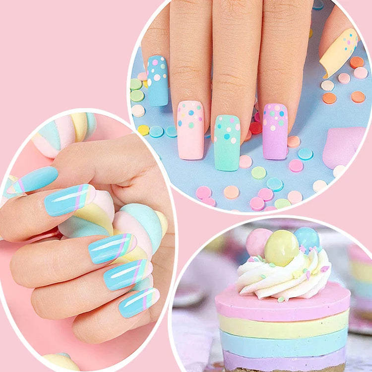 YOKEFELLOW  Pastel Gel Nail Polish Set 6 Colors Spring Summer Macaron Gel Nail Kit Soak Off Nail Art DIY Manicure Gift for Girl Viralgem Store