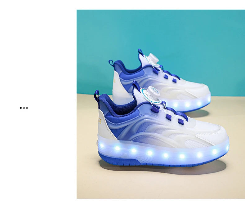 Two Wheels Children's Led Light Roller Skate Shoes For Kids Boys Girls Glowing Sports Luminous Sneakers Skateboard USB Charging Viralgem Store