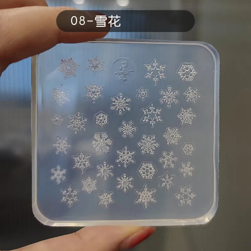 1pc Sweater Knitting Lace 3D Acrylic Mold Nail Art Decoration Nails DIY Design Silicone  Nail Art Template Nail  Mold