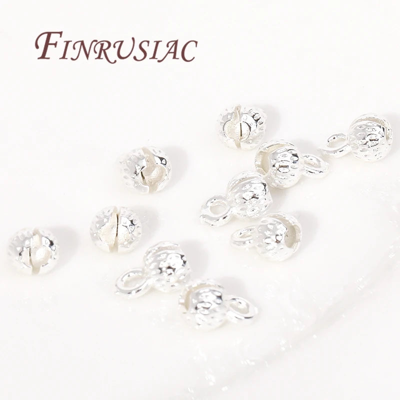 4/5.5MM Brass Cord Ends 18K Gold Plated Clam Shell Bead Tip Ball Chain Crimp Findings For DIY Beading Jewellery Making Supplies