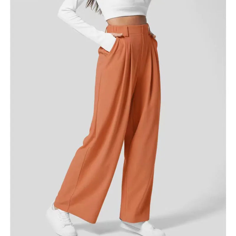 Women's Pants Women's High Waist Wide Leg Pants Casual Loose Pants Straight Office Ladies Korean Fashion Elegant Pants Viralgem Store