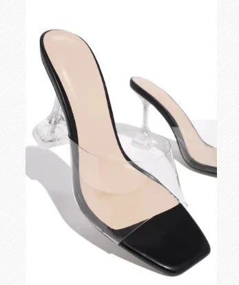 2024 New Solid Jelly Slippers Open Toe Women's Transparent Heel Slippers Fashion Women's Shoes Sexy Slippers Large Size 43 Viralgem Store