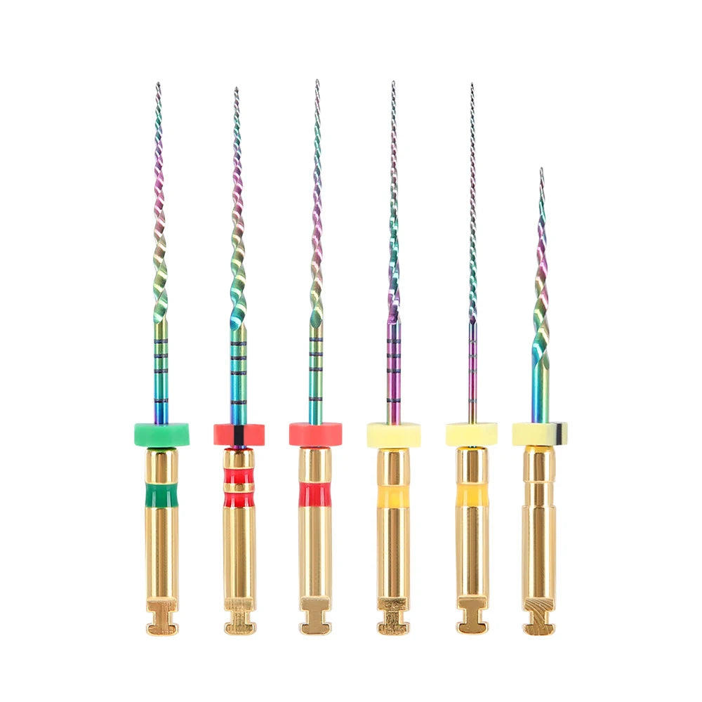 6 Pcs/Box Dental Rotary M3 Rainbow Files Thermal Activation Accessories Endodontic For Root Canal Files Cleaning Dentist Use