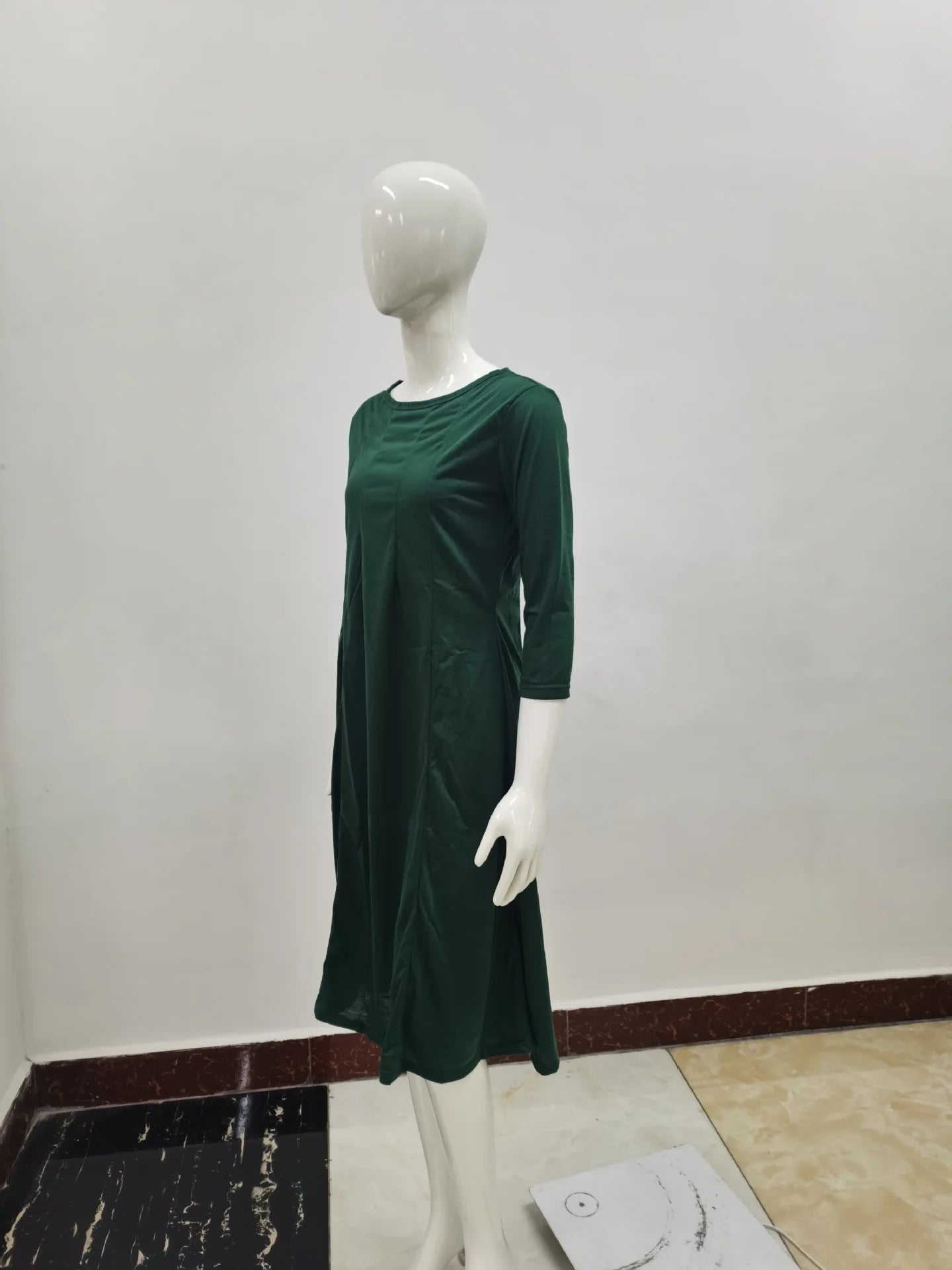 Women Autumn Solid Party Midi Dress Casual O Nesk Half Sleeve Office Lady Red Green Slim Elegant Dresses  Robe Ete XXL  Vestidos Viralgem Store