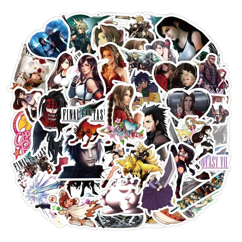 60pcs FINAL FANTASY Cartoon Stickers Suitcase Water Cup Stationery Mobile Phone Car Scooter Laptop Decorative Stickers Viralgem Store