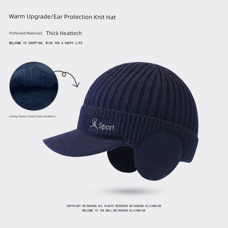 Winter Heattech Male Fleece-lined Thickened Cold Protection Cycling Hat