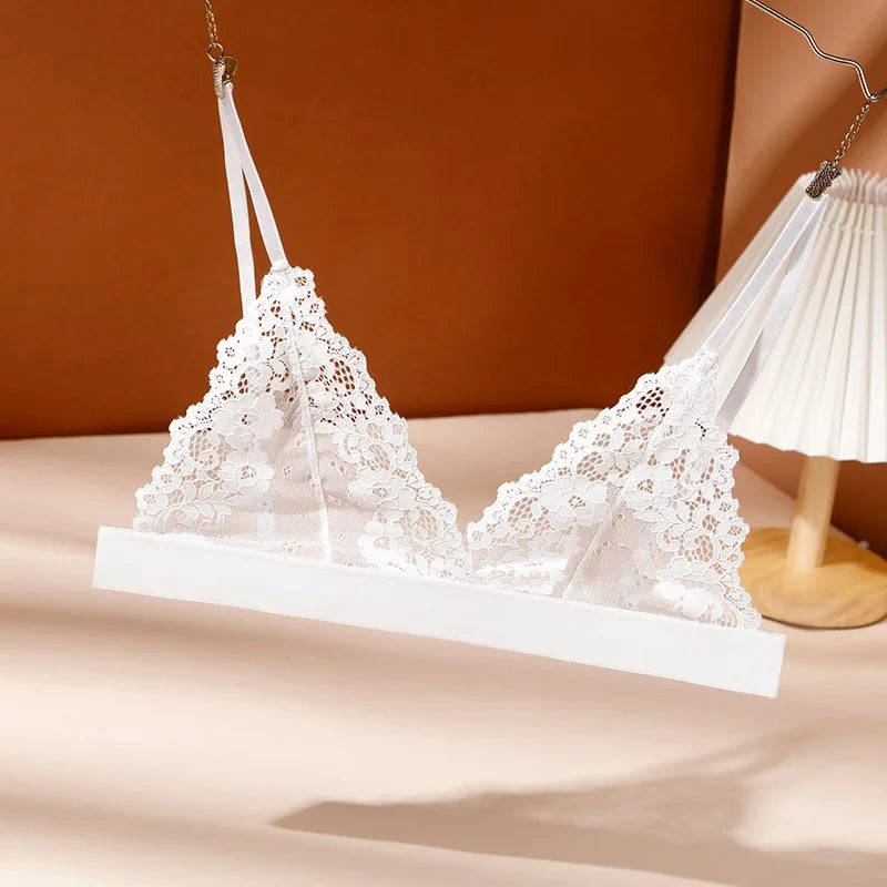 SP&CITY Summer Sexy Lace Tube Top Women Hollow Out Bralette Thin Chest Girl  Bras Seamless Transparent Lingerie French Underwear