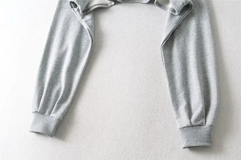 WTEMPO Women Sexy Drawstring Hooded Sweatshirts Long Sleeve Pullover Hoodie Super Crop Top Hoody Sweatshirts Viralgem Store