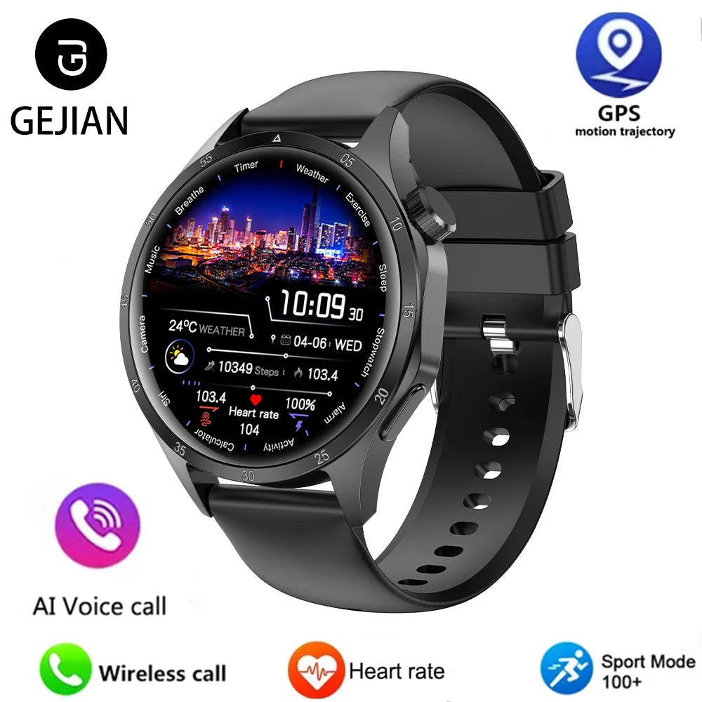 2025 New Mens Smart Watch 360 * 360 Bluetooth Call Smartwatch AMOLED Screen GPS Smart Watches NFC Waterproof Smart Watch for Men