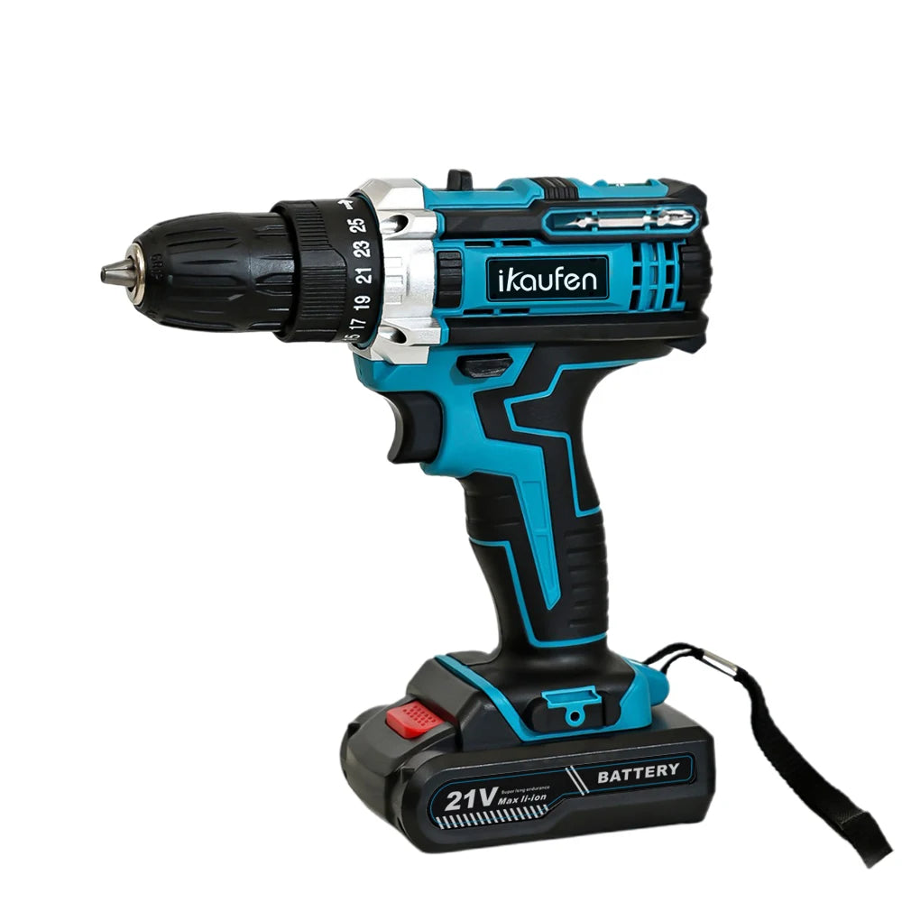 21V Cordless Drill Electric Screwdriver Mini Wireless Power Driver Lithium-Ion Battery Home DIY Cordless Drill Set