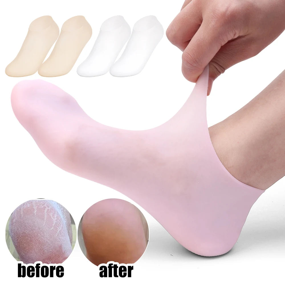 1Pairs Silicone Moisturizing Foot Socks for Dry Cracked Feet Foot Care Socks Spa Pedicure Socks Massage Moisturizing Gel Sock Viralgem Store