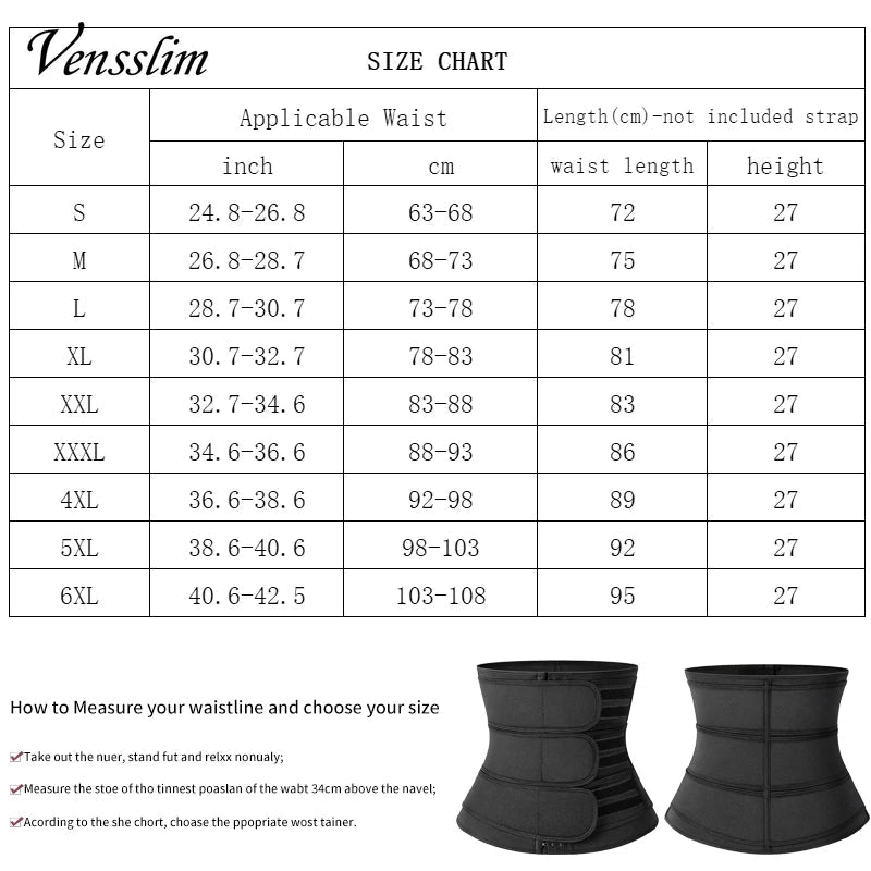 Vensslim Men Waist Trainer Corset Abdominal Slimming Belt Fitness Body Shaper for Weight Loss Strap Compression Waist Trimmer Viralgem Store