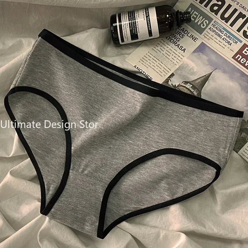 Women Panties Mid-Waist Cotton Solid Simple Sports Underwear Girls'S Briefs Comfortable Breathable Female's Lingerie Viralgem Store