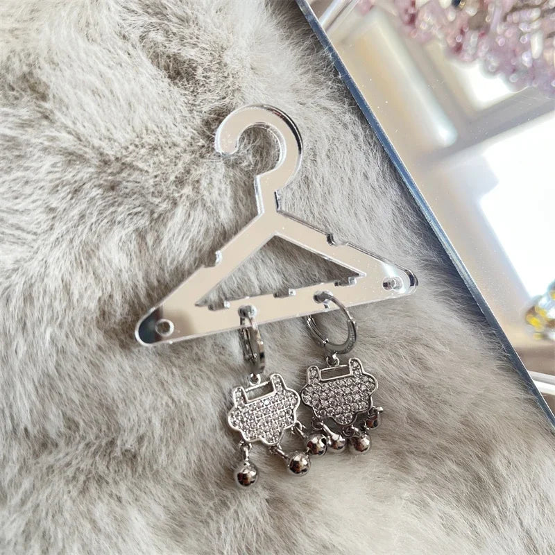 8pcs Hangers Earring Jewelry Hanger Display Stand Acrylic Organizer Creative Coat Hanger Shape Tabletop Ear Stud Jewelry Storage Viralgem Store