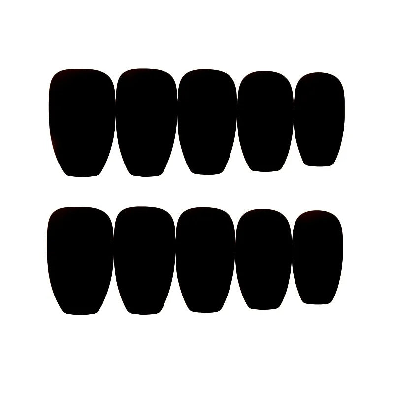 24PCS/1BOX Europe and America Pure Black Matte Nail Fake Nails