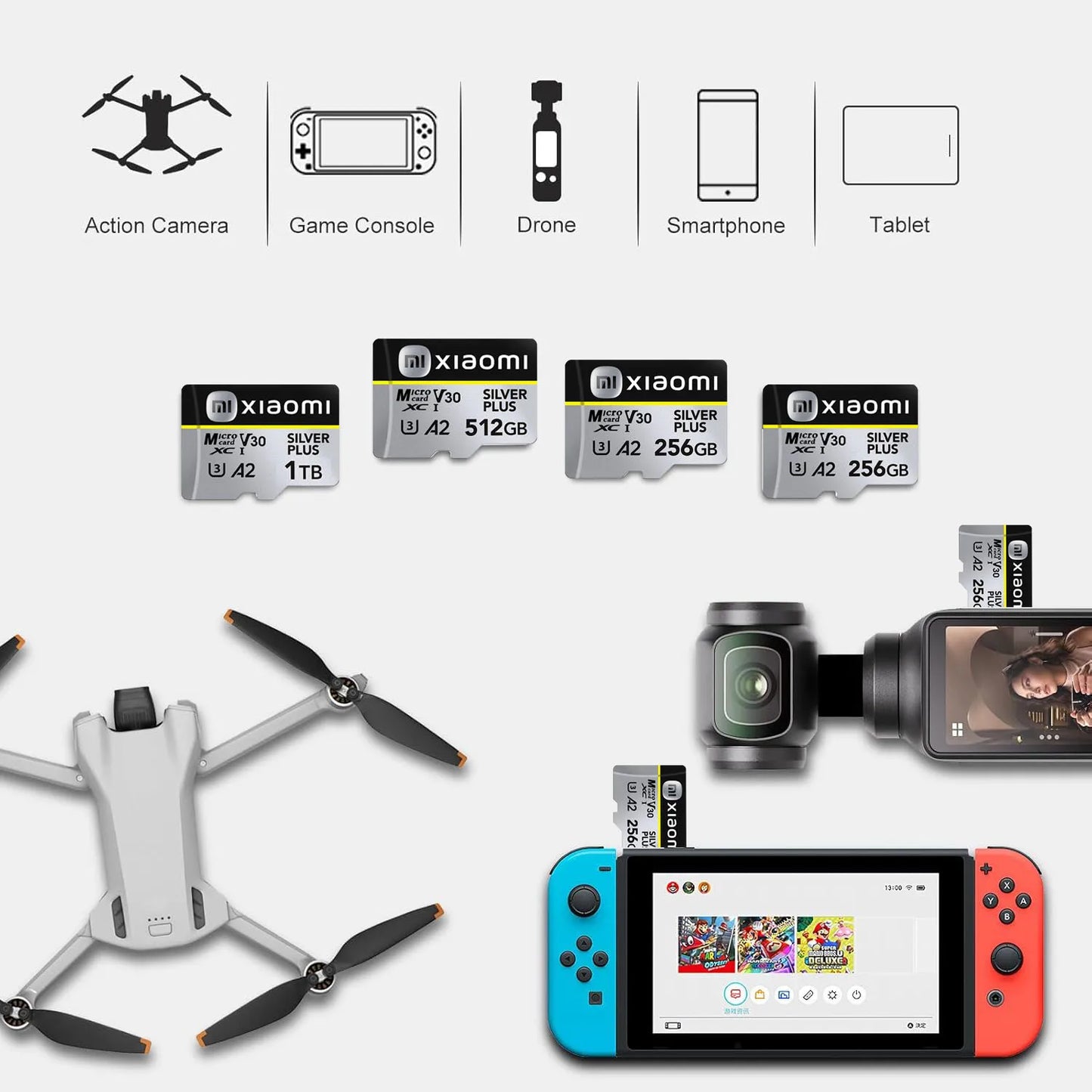 Xiaomi 1TB Memory Card 128GB Micro SD Card Class 10 TF Card 1TB SD Card 512G High Speed Micro TF SD Card 256GB For Nintendo