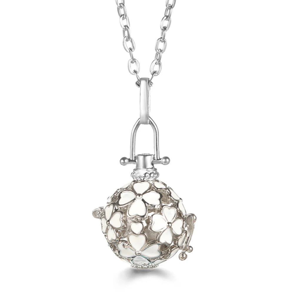 United States Chime Music Ball Woman Caller Essential Oil Necklace Perfume Diffuser Color Footprint Pendant Aromatherapy Jewelry